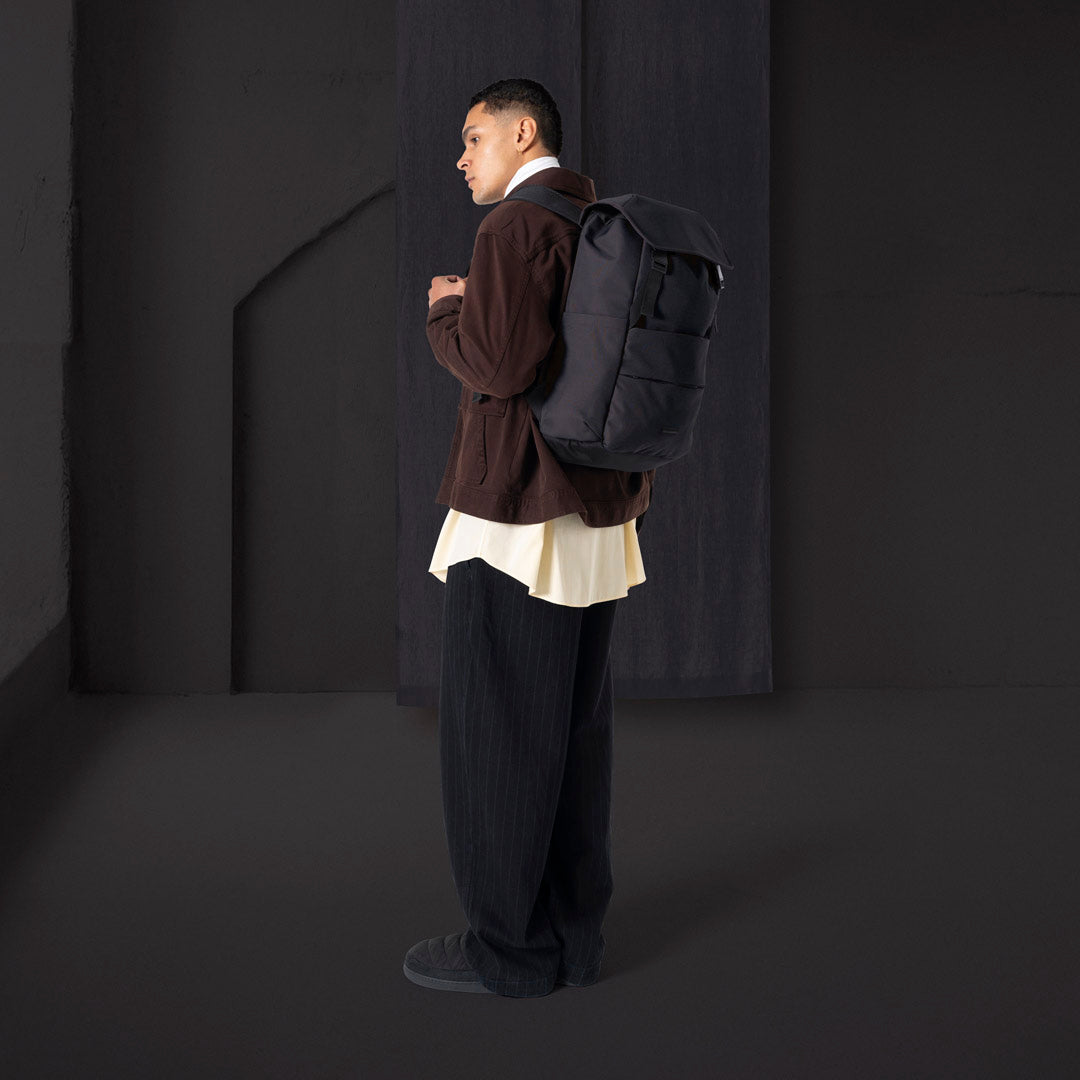 Stellan Flap-Top Backpack - Black