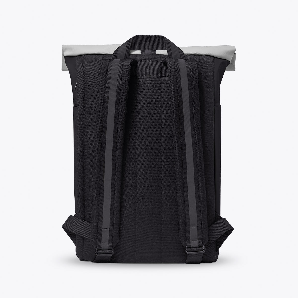 Hajo Roll-Top Backpack - Black - Light Grey / Medium