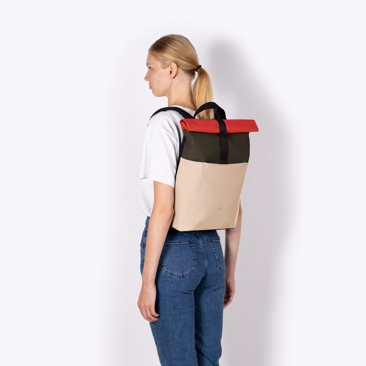 Hajo Roll-Top Backpack - Olive - Light Almond / Mini