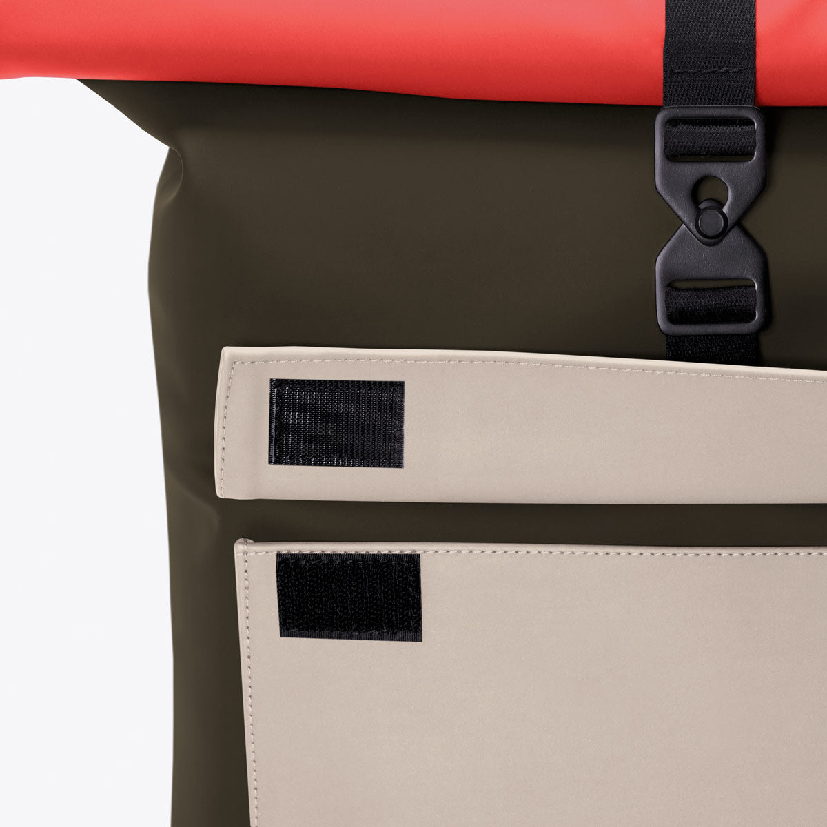 Jasper Roll-Top Backpack - Olive - Light Almond / Medium