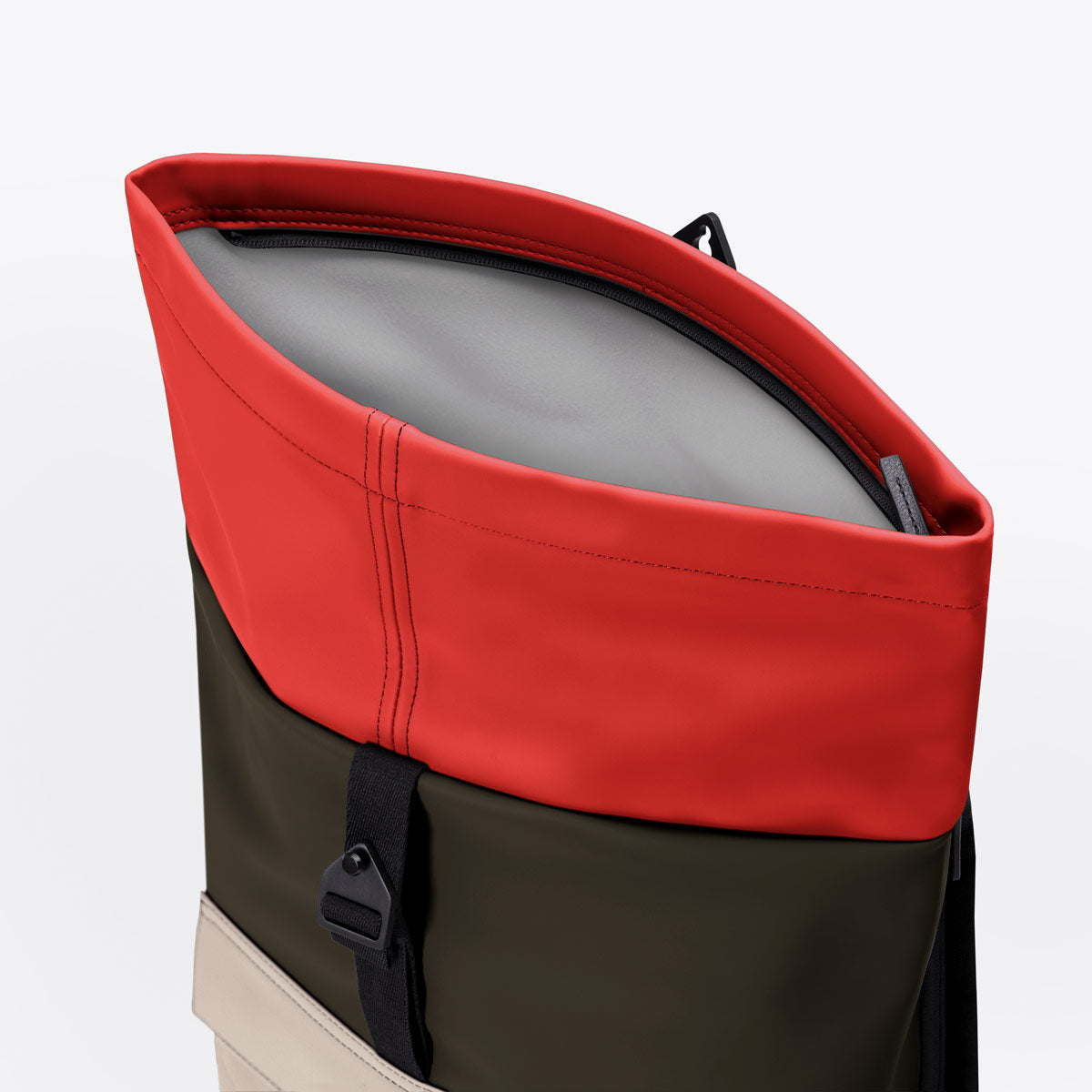 Jasper Roll-Top Backpack - Olive - Light Almond / Medium