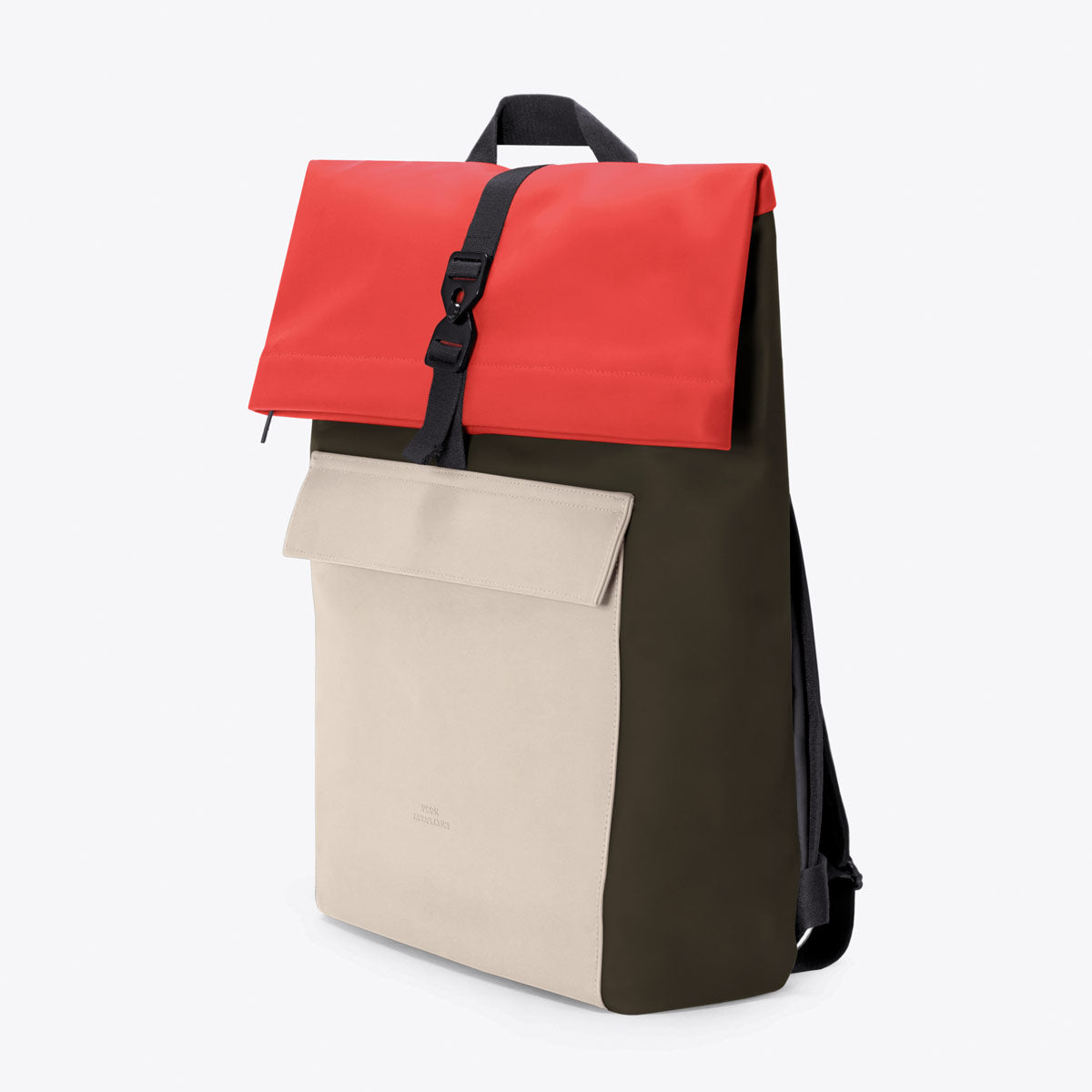 Jasper Roll-Top Backpack - Olive - Light Almond / Medium