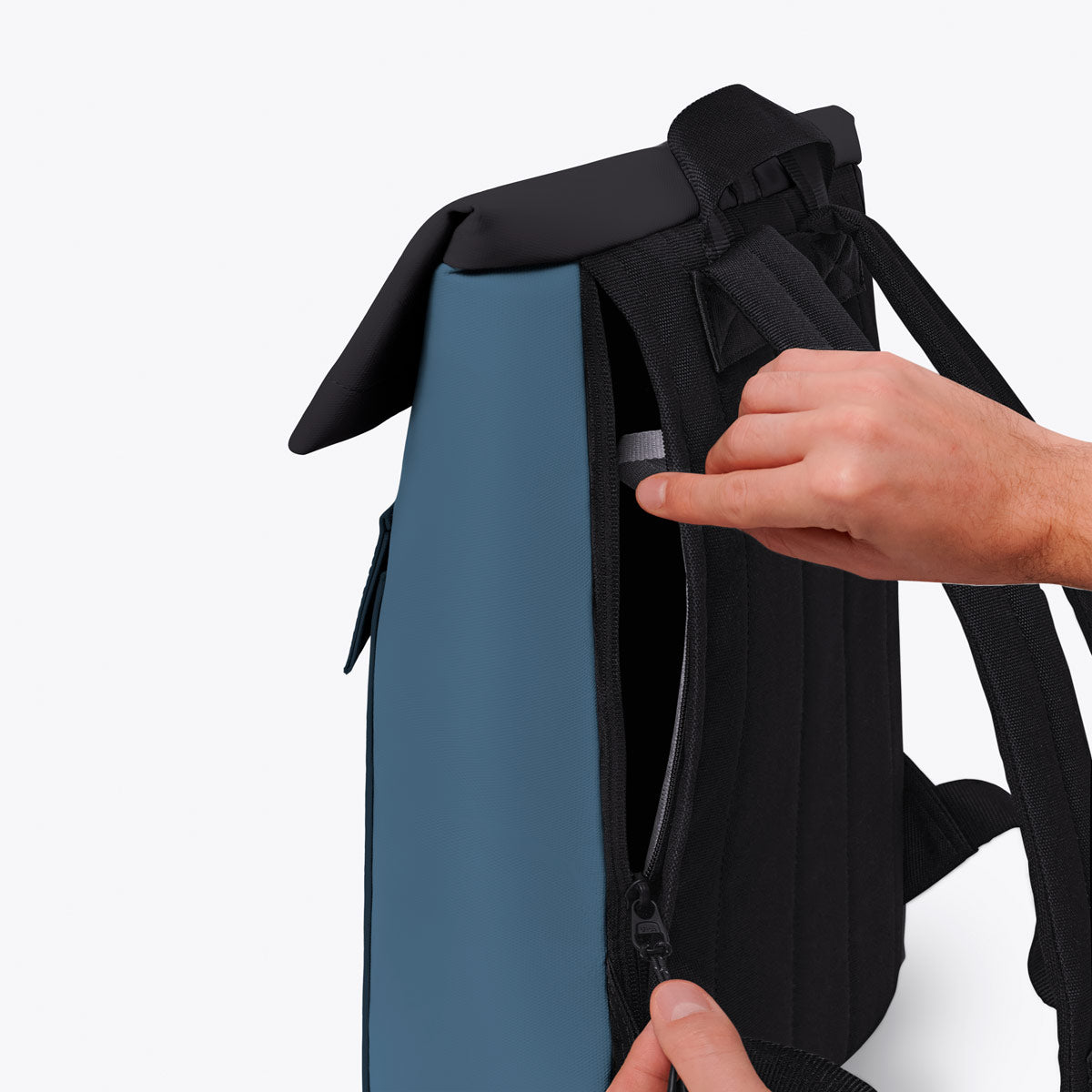 Jasper Roll-Top Backpack - Petrol - Black / Mini