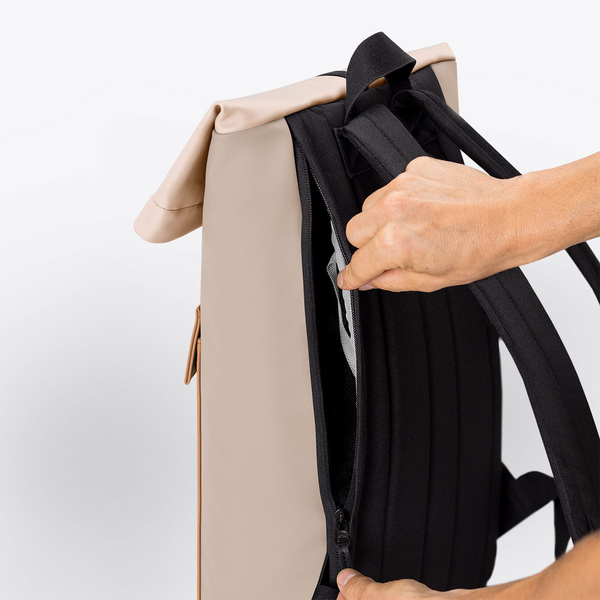 Jasper Roll-Top Backpack - Clay - Nude / Mini