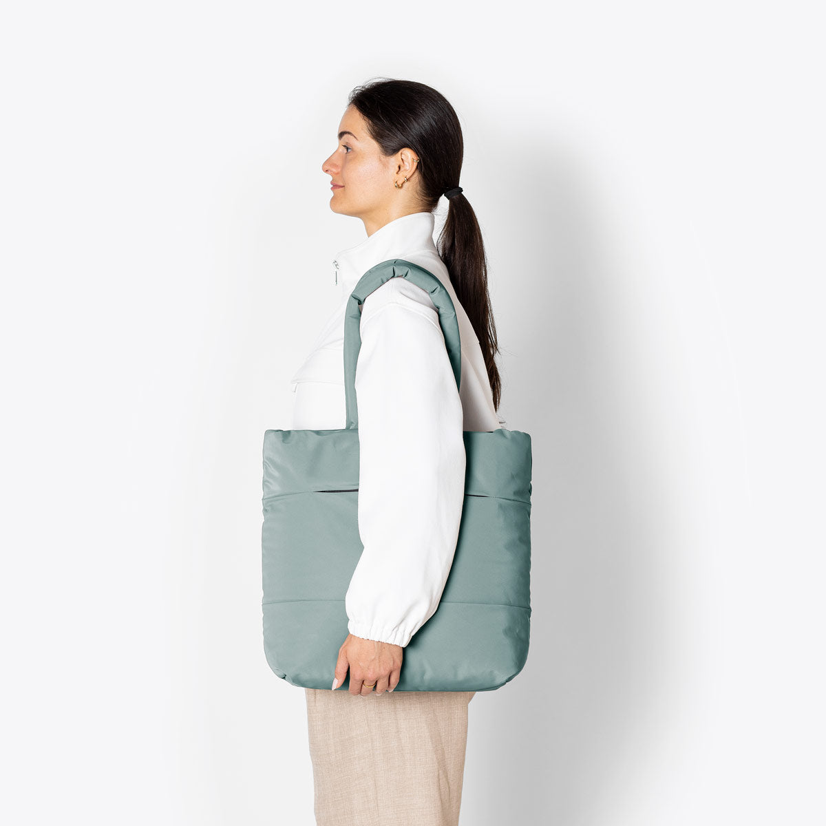 Josua Puffy Tote Bag - Pine Green