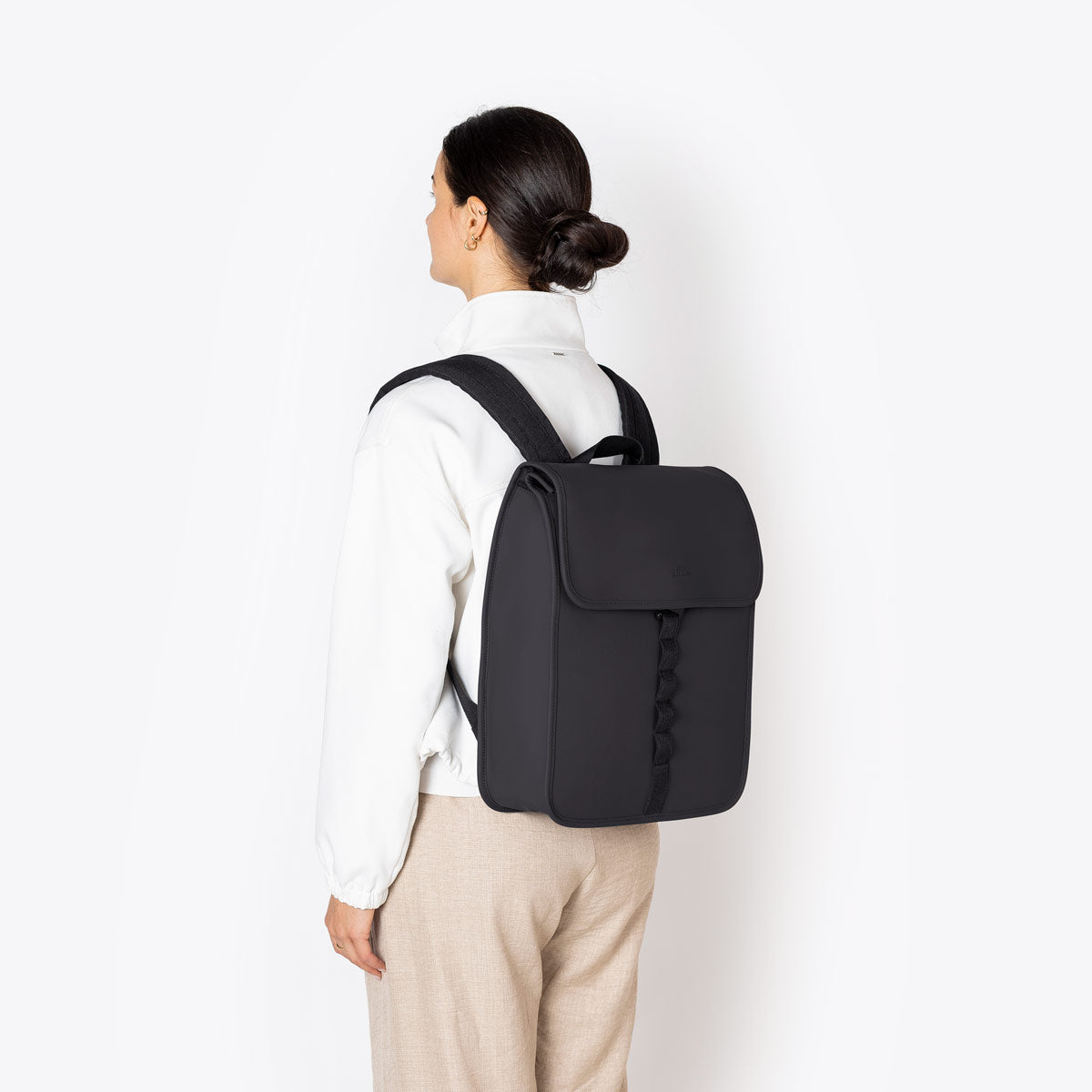 Kumo Flap-Top Backpack - Black