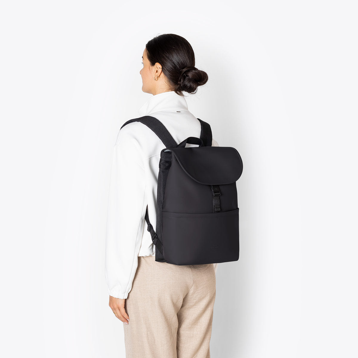 Mion Flap-Top Backpack - Black