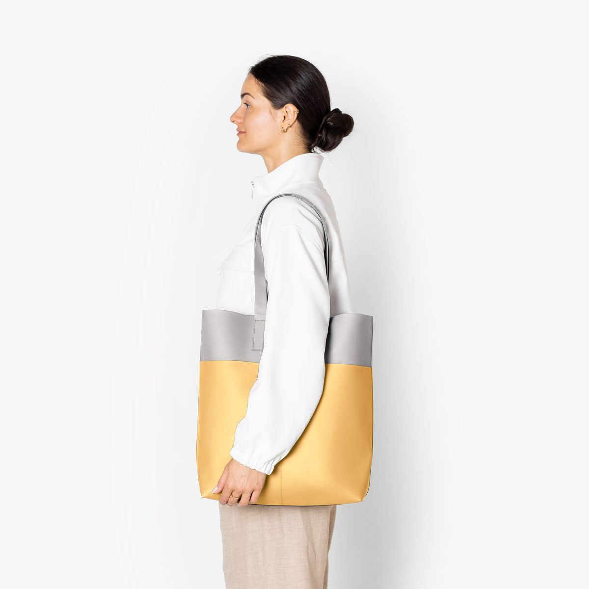 Noah Tote Bag - Glacier Grey - Lemon