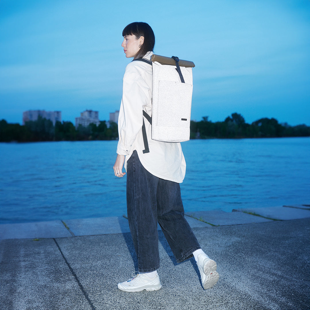 Hajo Roll-Top Backpack - Olive Reflective / Medium