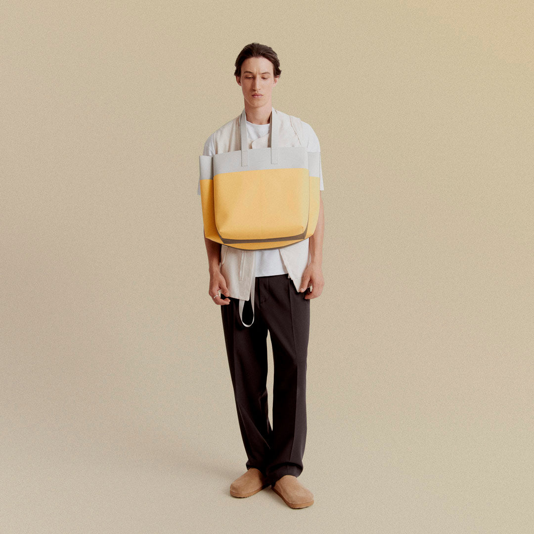 Noah Tote Bag - Glacier Grey - Lemon