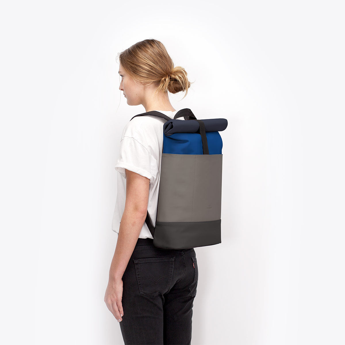 Hajo Roll-Top Backpack - Royal Blue - Dark Grey / Medium