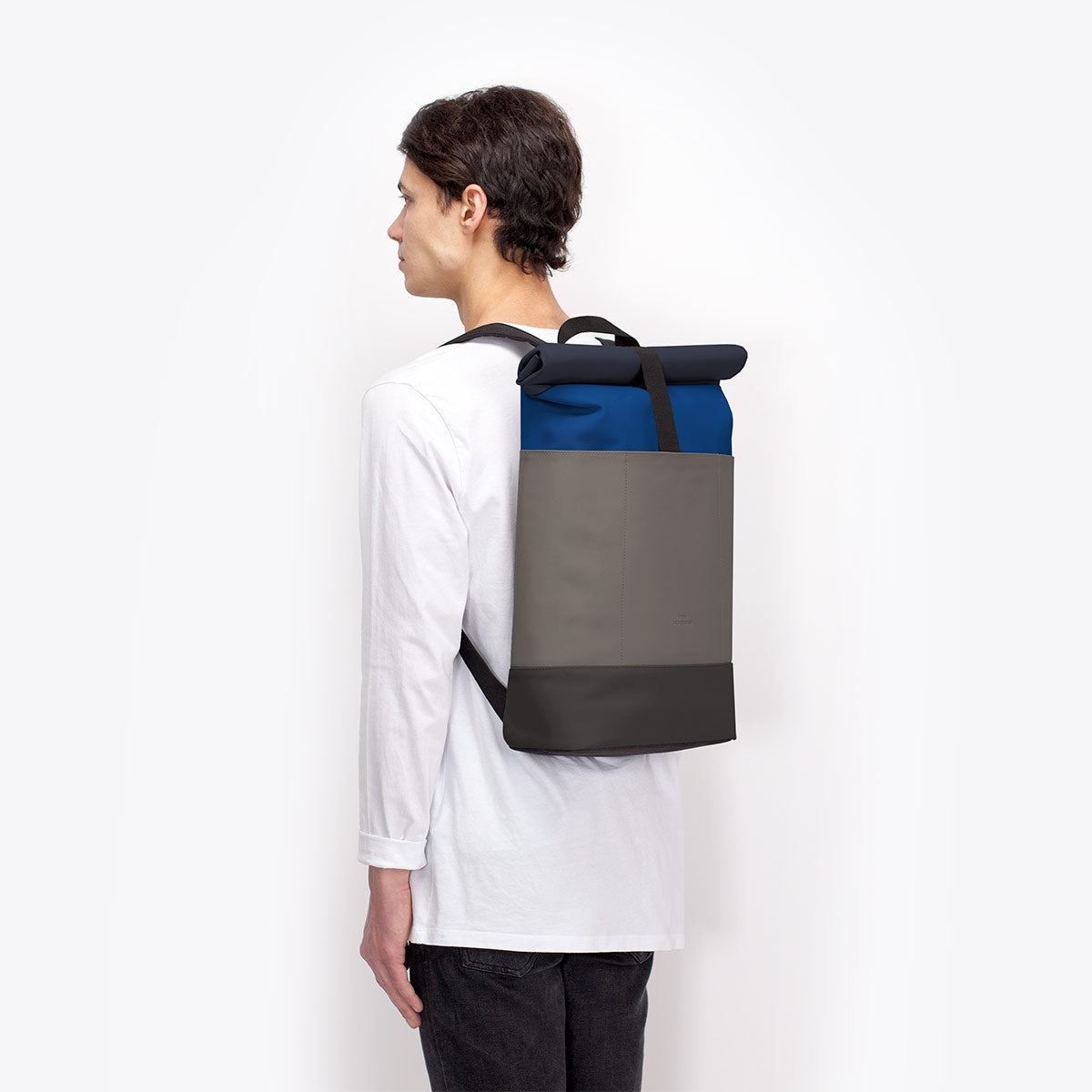 Hajo Roll-Top Backpack - Royal Blue - Dark Grey / Medium