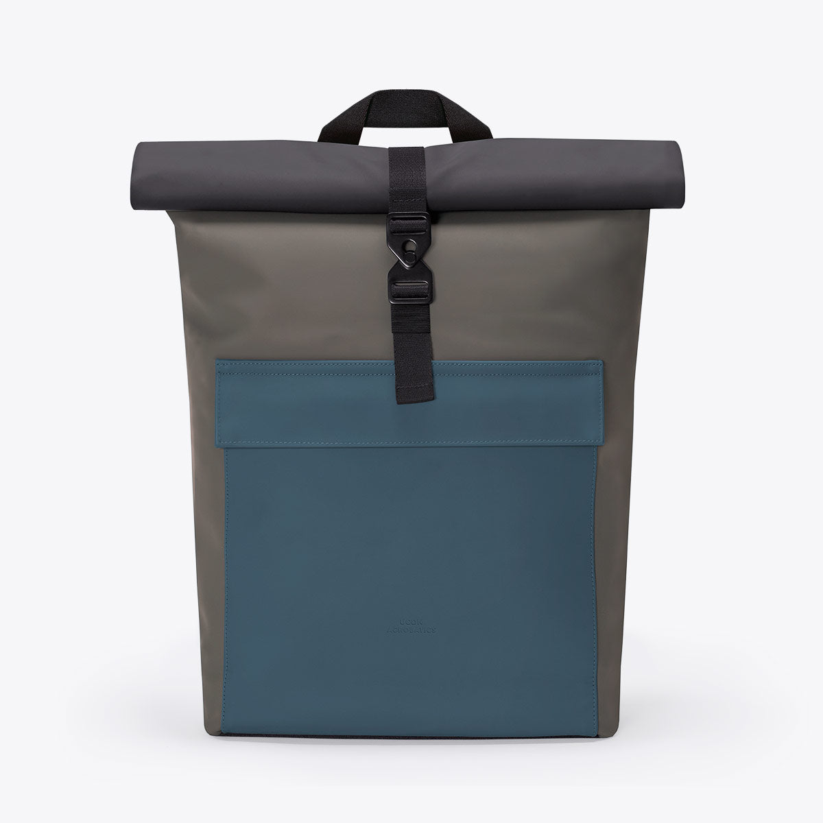 Jasper Roll-Top Backpack - Dark Grey - Petrol / Medium